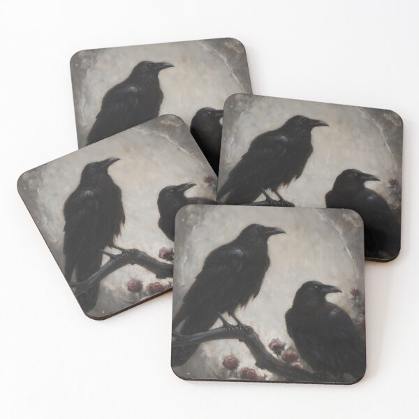 Item preview, Two Black Ravens Among Roses designed and sold by DarkHolyQueen.