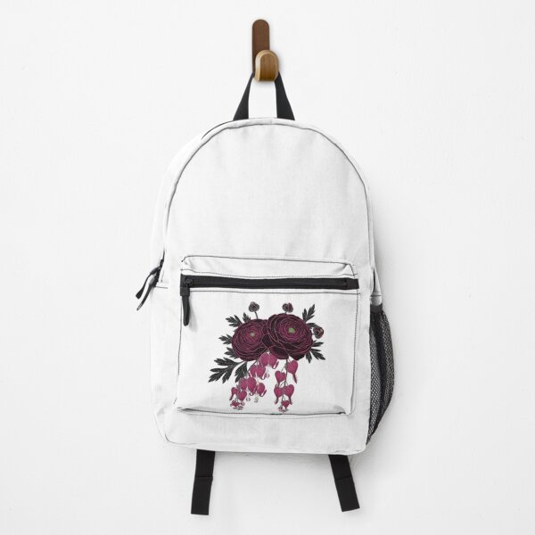 Item preview, Victorian Burgundy Ranunculus and Bleeding Hearts - Dark Botanical Art designed and sold by Dzblack.
