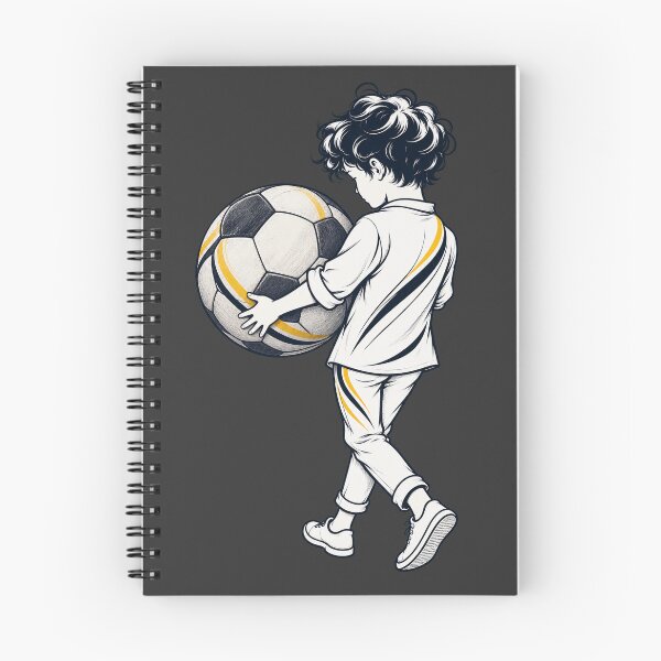Item preview, Black,White and Gold Boy with Football Line Art designed and sold by PrintGo26.