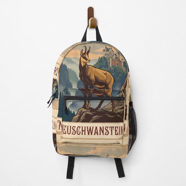 Item preview, Vintage Neuschwanstein Castle Travel Poster With Chamois designed and sold by ZUMERI.