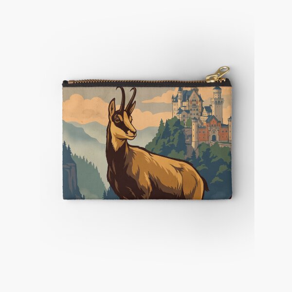 Item preview, Vintage Neuschwanstein Castle Travel Poster With Chamois designed and sold by ZUMERI.