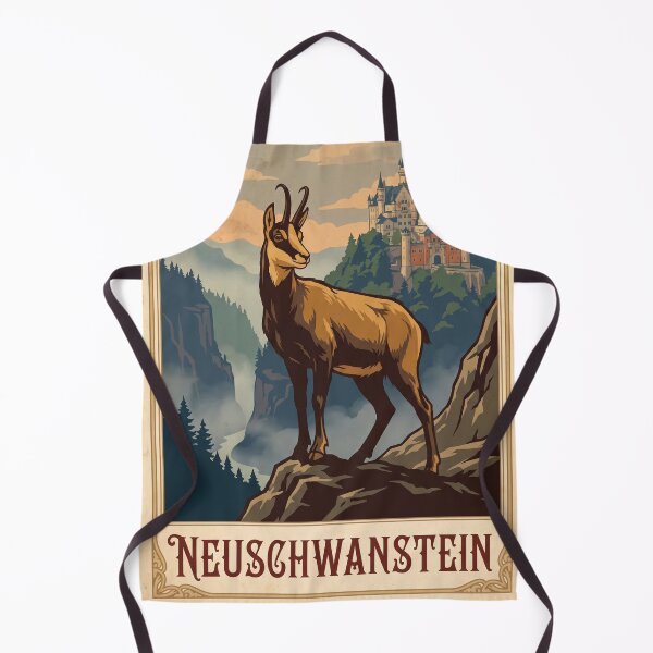 Item preview, Vintage Neuschwanstein Castle Travel Poster With Chamois designed and sold by ZUMERI.
