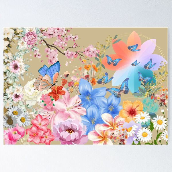 Item preview, Spring flower colage designed and sold by LunaPrintable.