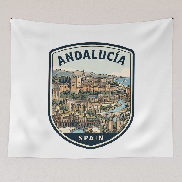 Item preview, Andalucia Spain Vintage Travel Emblem designed and sold by k3rstman1.