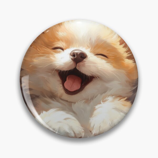 Item preview, Happy Fluffy Puppy – Cute Smiling Dog Art designed and sold by Anicue.