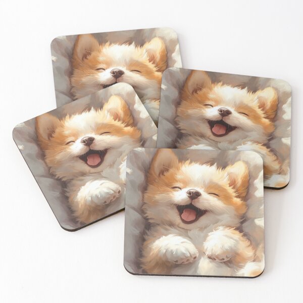Item preview, Happy Fluffy Puppy – Cute Smiling Dog Art designed and sold by Anicue.