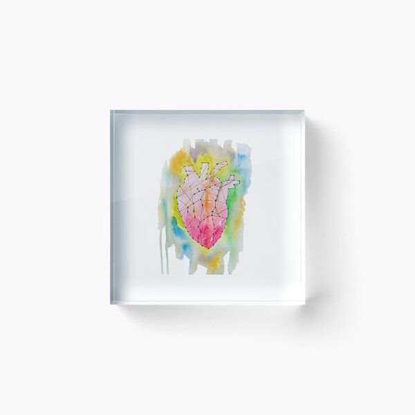 Item preview, Watercolor Anatomical Heart Geometric Line Art Illustration designed and sold by IRORA..