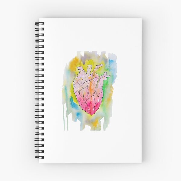 Item preview, Watercolor Anatomical Heart Geometric Line Art Illustration designed and sold by IRORA..