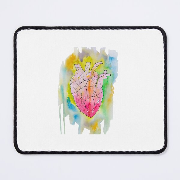 Item preview, Watercolor Anatomical Heart Geometric Line Art Illustration designed and sold by IRORA..