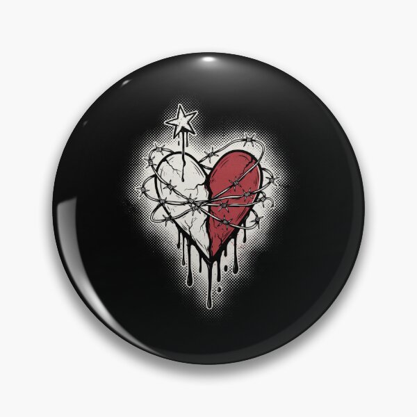 Item preview, Split Heart Barbed Wire Emo Aesthetic Gift designed and sold by Say It With Ink.