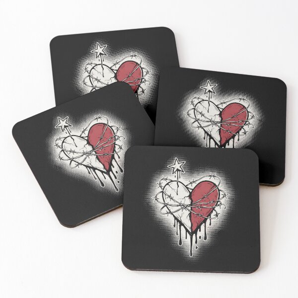 Item preview, Split Heart Barbed Wire Emo Aesthetic Gift designed and sold by Say It With Ink.
