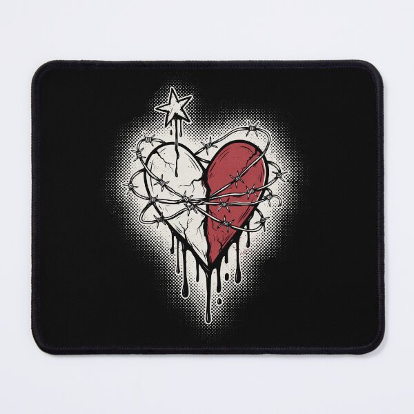 Item preview, Split Heart Barbed Wire Emo Aesthetic Gift designed and sold by Say It With Ink.