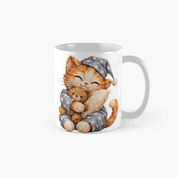 Item preview, Origami Sleepy Cat Hugging Teddy Bear designed and sold by Snurly.
