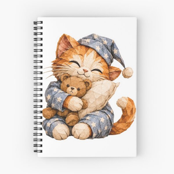 Item preview, Origami Sleepy Cat Hugging Teddy Bear designed and sold by Snurly.