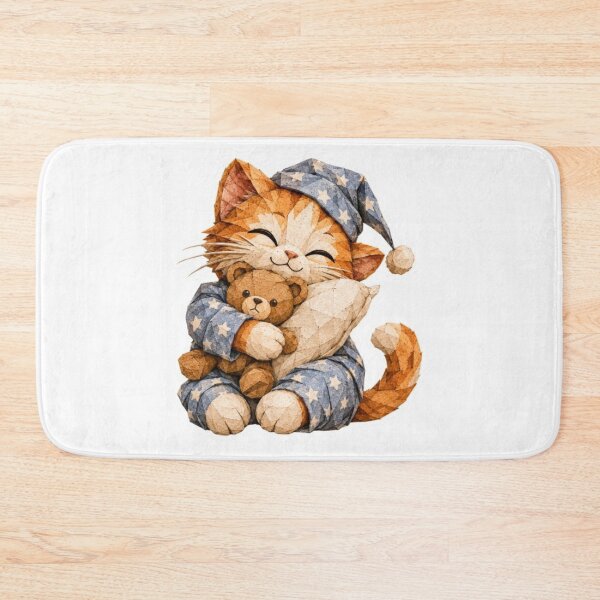 Item preview, Origami Sleepy Cat Hugging Teddy Bear designed and sold by Snurly.