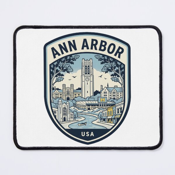 Item preview, Ann Arbor Michigan Vintage Skyline Emblem designed and sold by k3rstman1.