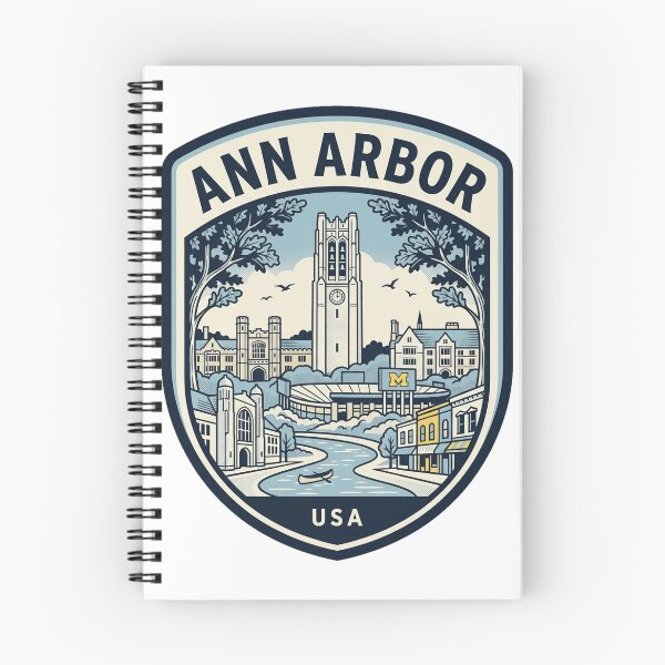 Item preview, Ann Arbor Michigan Vintage Skyline Emblem designed and sold by k3rstman1.