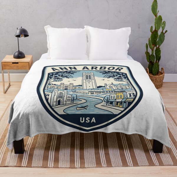 Item preview, Ann Arbor Michigan Vintage Skyline Emblem designed and sold by k3rstman1.