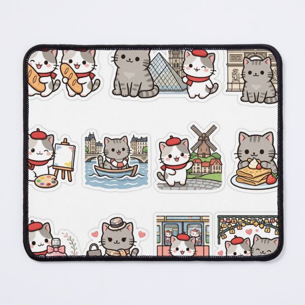 Item preview, Junior and Freda Paris France - Cute Cats Travel Sticker Pack 12pcs Kawaii designed and sold by MAISON SYLVIE.