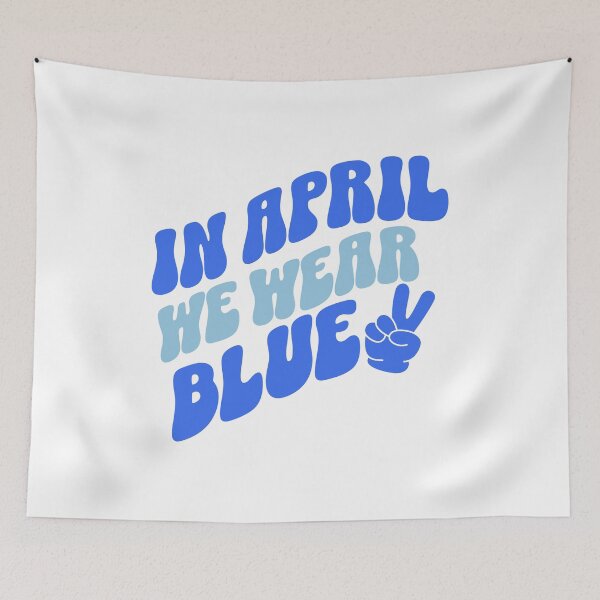 Item preview, In April We Wear Blue Autism Awareness Retro designed and sold by drchzak.