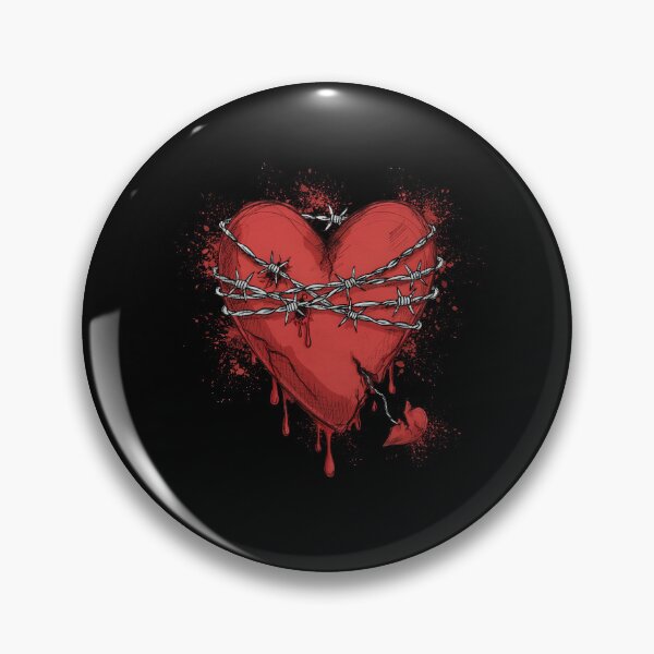 Item preview, Bleeding Barbed Wire Heart Emo Aesthetic Gift designed and sold by Say It With Ink.