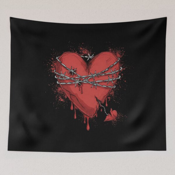Item preview, Bleeding Barbed Wire Heart Emo Aesthetic Gift designed and sold by Say It With Ink.