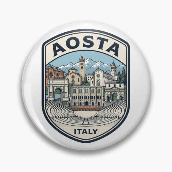 Item preview, Aosta Italy Vintage Travel Emblem Roman Ruins designed and sold by k3rstman1.