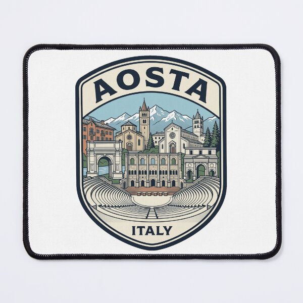 Item preview, Aosta Italy Vintage Travel Emblem Roman Ruins designed and sold by k3rstman1.
