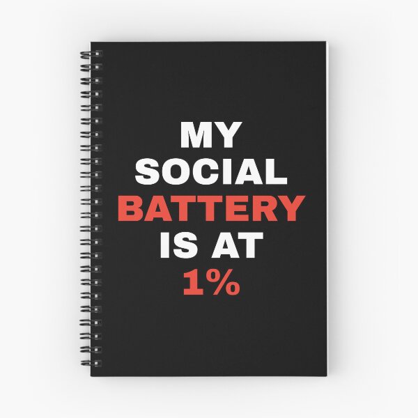 Item preview, My Social Battery Is At 1% Funny Introvert Social Battery Typography Quote designed and sold by Akkhay.