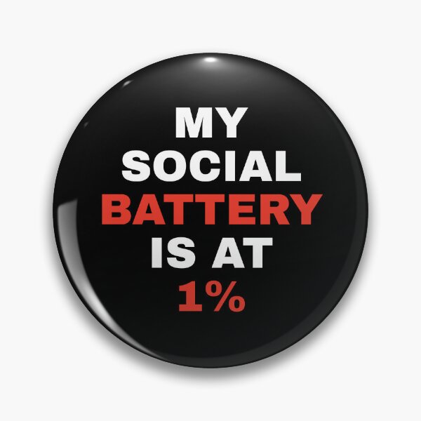 Item preview, My Social Battery Is At 1% Funny Introvert Social Battery Typography Quote designed and sold by Akkhay.