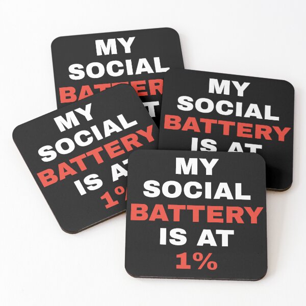 Item preview, My Social Battery Is At 1% Funny Introvert Social Battery Typography Quote designed and sold by Akkhay.