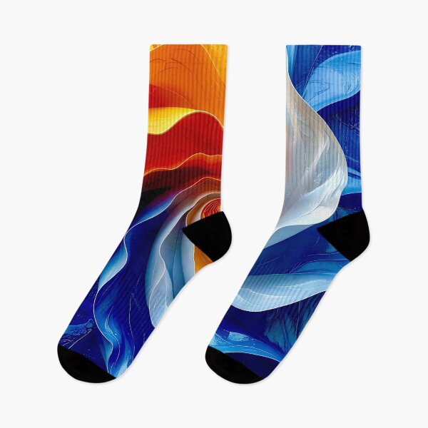 Item preview, Colorful Swirling Petals in Orange and Blue designed and sold by Vicky Brago-Mitchell®.