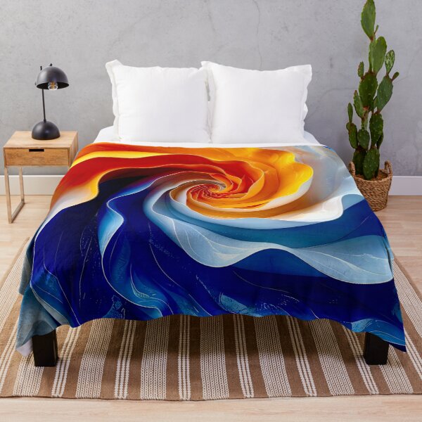 Item preview, Colorful Swirling Petals in Orange and Blue designed and sold by Vicky Brago-Mitchell®.