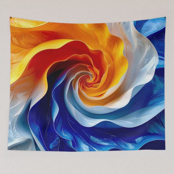 Item preview, Colorful Swirling Petals in Orange and Blue designed and sold by Vicky Brago-Mitchell®.