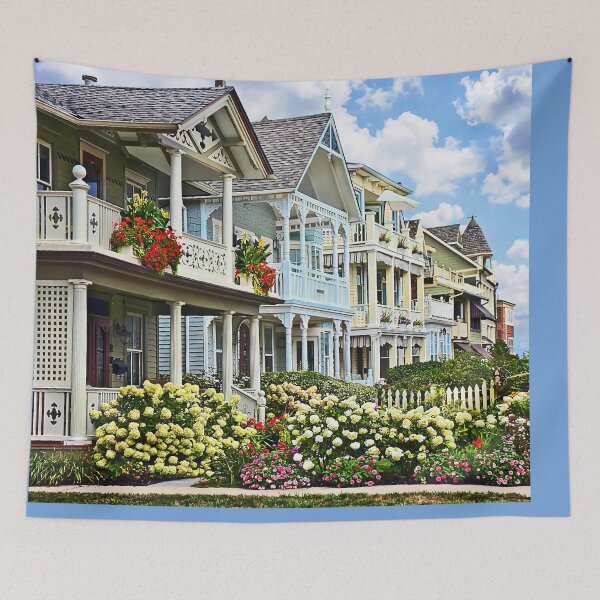 Item preview, Ocean Grove NJ – Street With White Hydrangea designed and sold by Susan Savad.