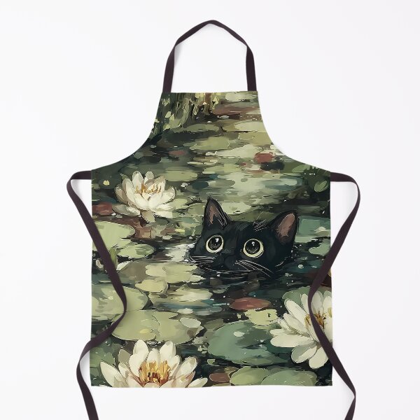 Item preview, Black cat in a lily pond designed and sold by RobertJes.