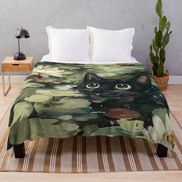 Item preview, Black cat in a lily pond designed and sold by RobertJes.