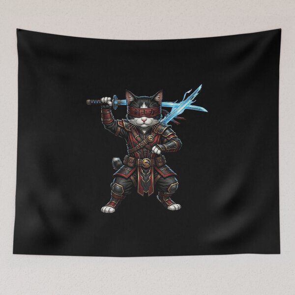 Item preview, Samurai Cat Warrior – Ninja Cat with Katana for Gamers & Cat Lovers designed and sold by TOOBIC.