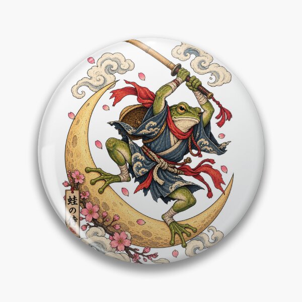 Item preview, The Crescent Moon Frog | Japanese Ukiyo-e Samurai Art designed and sold by Substance_life.