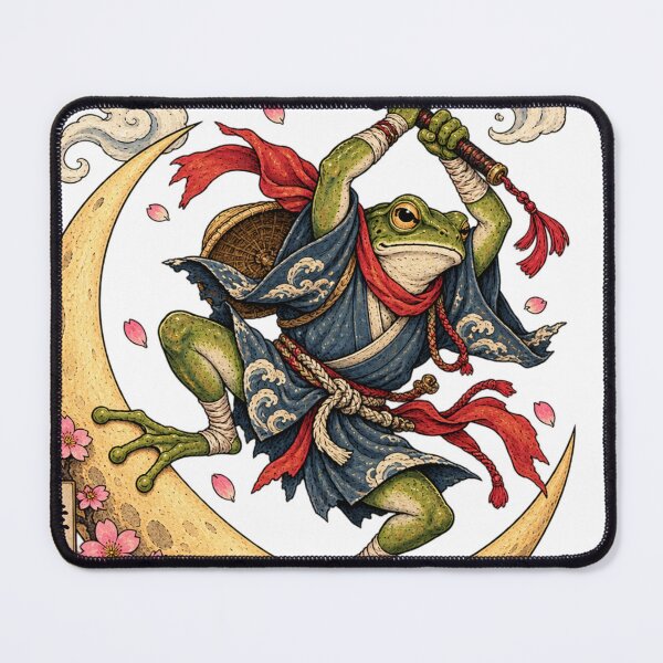 Item preview, The Crescent Moon Frog | Japanese Ukiyo-e Samurai Art designed and sold by Substance_life.