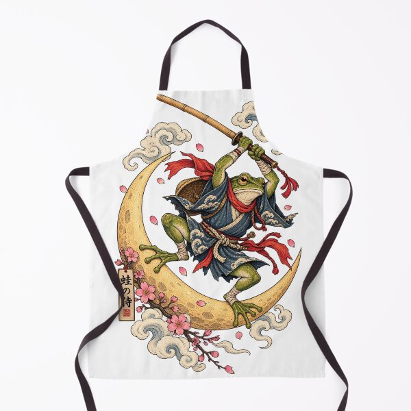 Item preview, The Crescent Moon Frog | Japanese Ukiyo-e Samurai Art designed and sold by Substance_life.