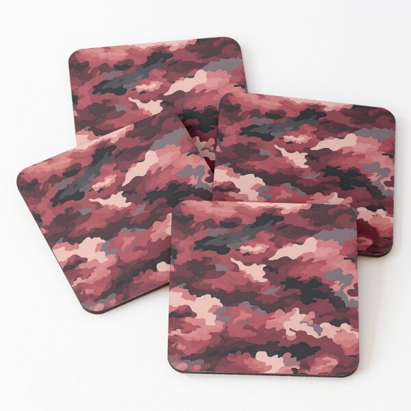Item preview, Red Camo Pattern Crimson Burgundy and Blush Pink Camouflage designed and sold by Nine Lives Studio.