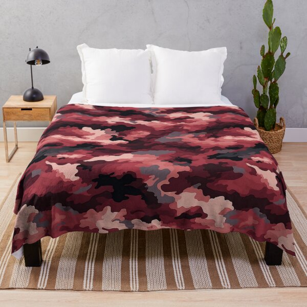 Item preview, Red Camo Pattern Crimson Burgundy and Blush Pink Camouflage designed and sold by Nine Lives Studio.