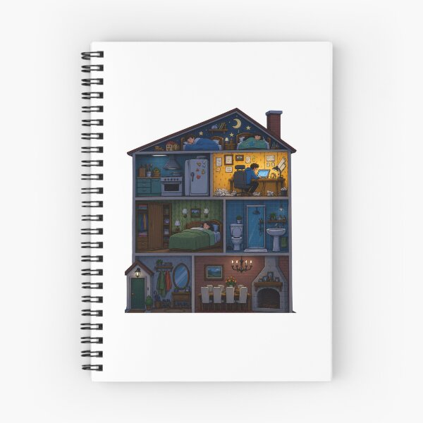 Item preview, Cozy House Cutaway Night Illustration designed and sold by waikibi ⭐⭐⭐⭐⭐.