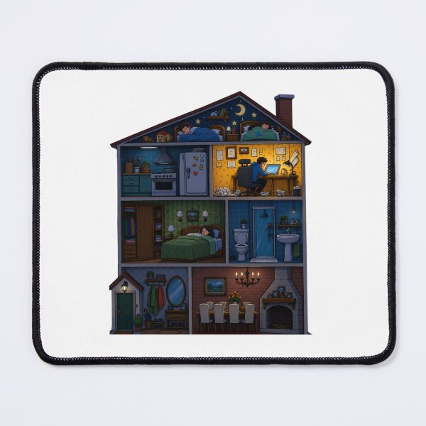 Item preview, Cozy House Cutaway Night Illustration designed and sold by waikibi ⭐⭐⭐⭐⭐.