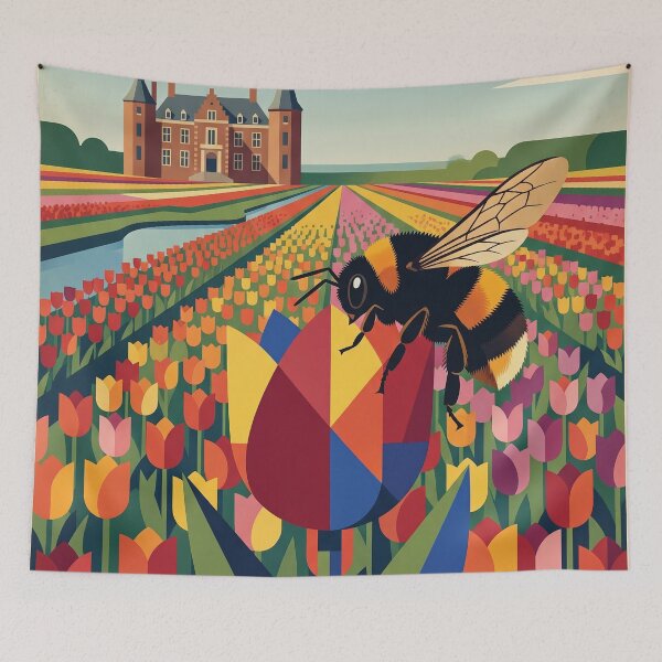 Item preview, Vintage Keukenhof Travel Poster With Bee And Tulips designed and sold by ZUMERI.