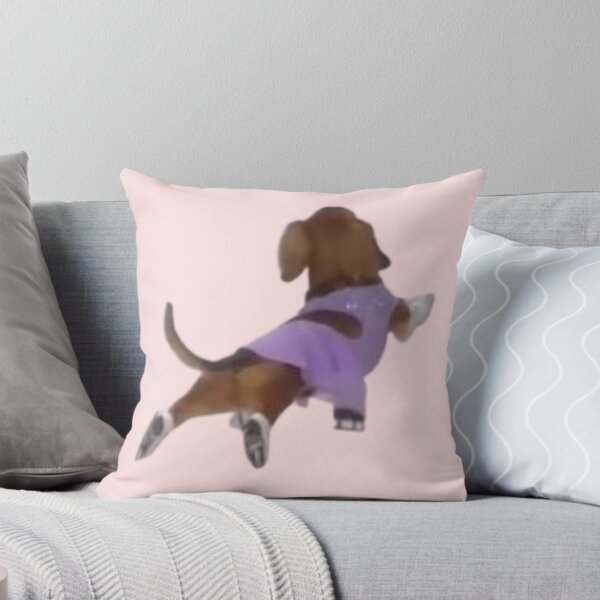 Item preview, Dachshund Ice Skating in Purple Dress Meme Kawaii Animals Pop Culture Design designed and sold by MakersFolly.