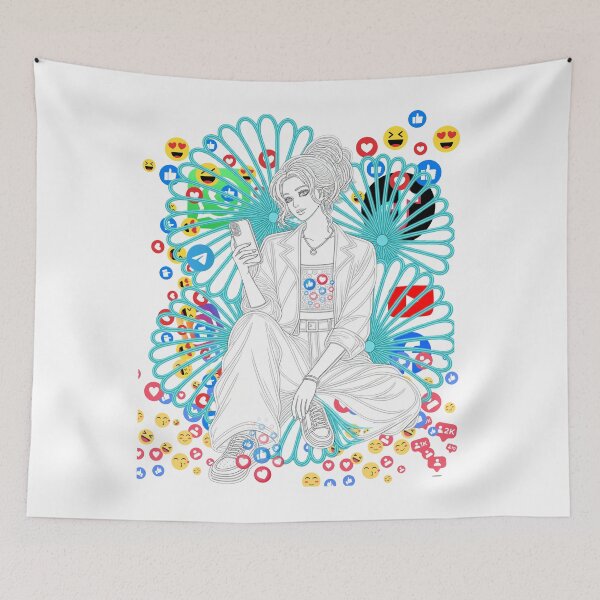 Item preview, Social Media Girl – Likes, Hearts & Emoji Digital Life Art designed and sold by MindForgeDesign.