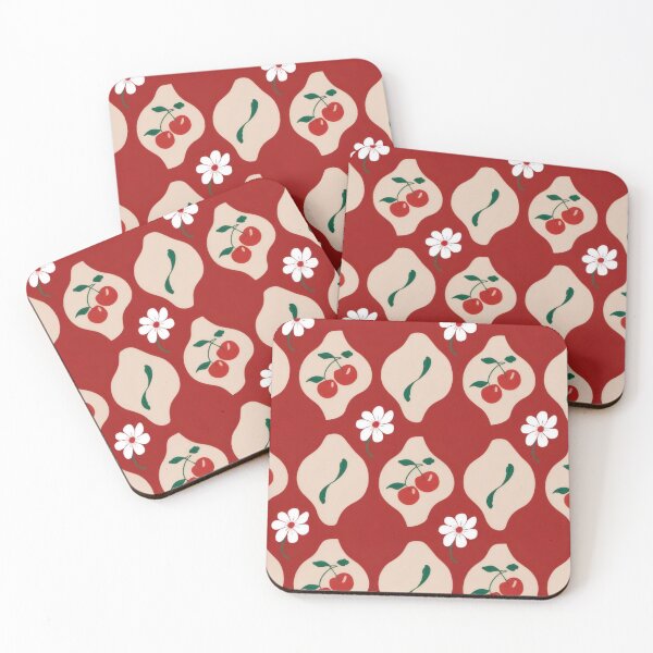 Item preview, Retro Cherry & Daisy Diamond Pattern - Vintage 70s Floral Illustration designed and sold by Billy Morfo™.