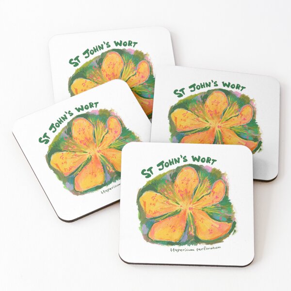 Item preview, St John’s Wort Botanical Art – Expressive Yellow Wildflower Painting designed and sold by Petal Head .